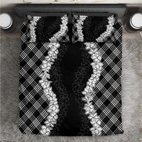 Hawaii Aloha Plumeria Lei Black Palaka Bedding Set - Polynesian Pride