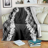 Hawaii Aloha Plumeria Lei Black Palaka Blanket LT7 Black - Polynesian Pride