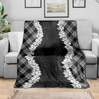 Hawaii Aloha Plumeria Lei Black Palaka Blanket LT7 - Polynesian Pride