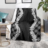 Hawaii Aloha Plumeria Lei Black Palaka Blanket LT7 - Polynesian Pride