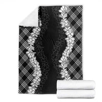 Hawaii Aloha Plumeria Lei Black Palaka Blanket LT7 - Polynesian Pride