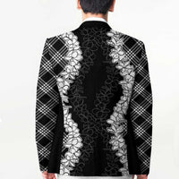 Hawaii Aloha Plumeria Lei Black Palaka Blazer - Polynesian Pride