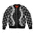Hawaii Aloha Plumeria Lei Black Palaka Bomber Jacket - Polynesian Pride