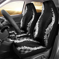 Hawaii Aloha Plumeria Lei Black Palaka Car Seat Cover - Polynesian Pride