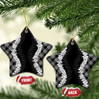 Hawaii Aloha Plumeria Lei Black Palaka Ceramic Ornament - Polynesian Pride