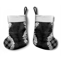 Hawaii Aloha Plumeria Lei Black Palaka Christmas Stocking - Polynesian Pride