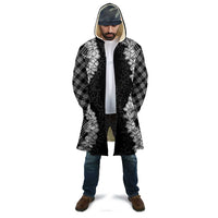 Hawaii Aloha Plumeria Lei Black Palaka Cloak - Polynesian Pride