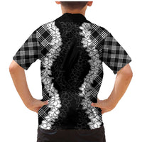 Hawaii Aloha Plumeria Lei Black Palaka Family Matching Mermaid Dress and Hawaiian Shirt - Polynesian Pride