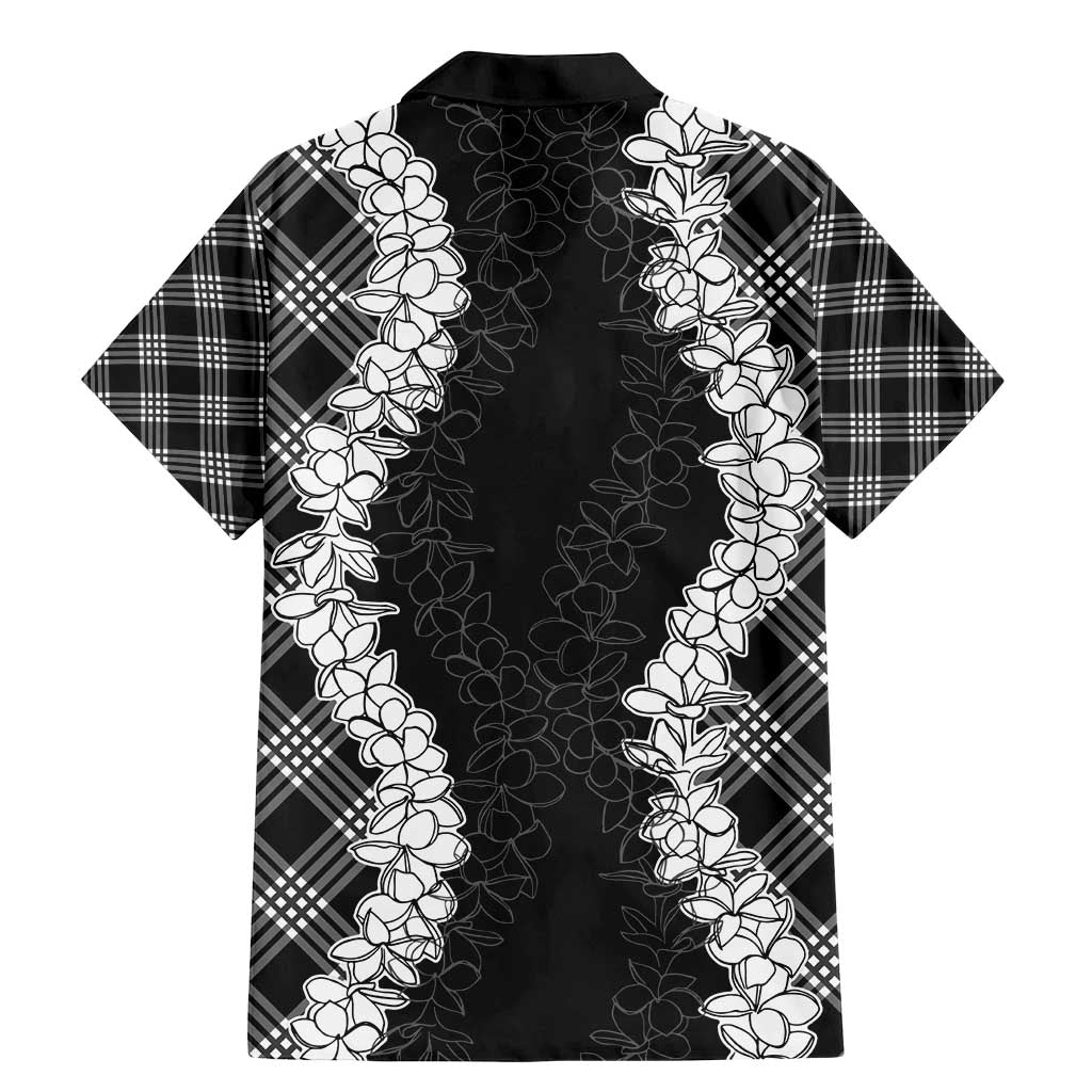 Hawaii Aloha Plumeria Lei Black Palaka Family Matching Mermaid Dress and Hawaiian Shirt - Polynesian Pride