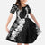 Hawaii Aloha Plumeria Lei Black Palaka Family Matching Off Shoulder Maxi Dress and Hawaiian Shirt - Polynesian Pride