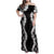 Hawaii Aloha Plumeria Lei Black Palaka Family Matching Off Shoulder Maxi Dress and Hawaiian Shirt - Polynesian Pride
