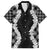 Hawaii Aloha Plumeria Lei Black Palaka Family Matching Short Sleeve Bodycon Dress and Hawaiian Shirt - Polynesian Pride