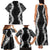 Hawaii Aloha Plumeria Lei Black Palaka Family Matching Tank Maxi Dress and Hawaiian Shirt - Polynesian Pride
