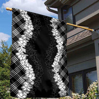 Hawaii Aloha Plumeria Lei Black Palaka Garden Flag - Polynesian Pride