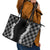 Hawaii Aloha Plumeria Lei Black Palaka Leather Tote Bag - Polynesian Pride