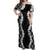 Hawaii Aloha Plumeria Lei Black Palaka Off Shoulder Maxi Dress - Polynesian Pride