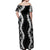 Hawaii Aloha Plumeria Lei Black Palaka Off Shoulder Maxi Dress - Polynesian Pride