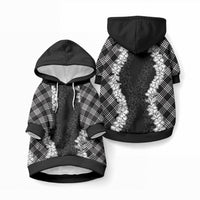 Hawaii Aloha Plumeria Lei Black Palaka Pet Hoodie LT7 Pullover Black - Polynesian Pride