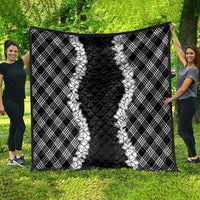 Hawaii Aloha Plumeria Lei Black Palaka Quilt - Polynesian Pride