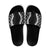 Hawaii Aloha Plumeria Lei Black Palaka Slide Sandals - Polynesian Pride