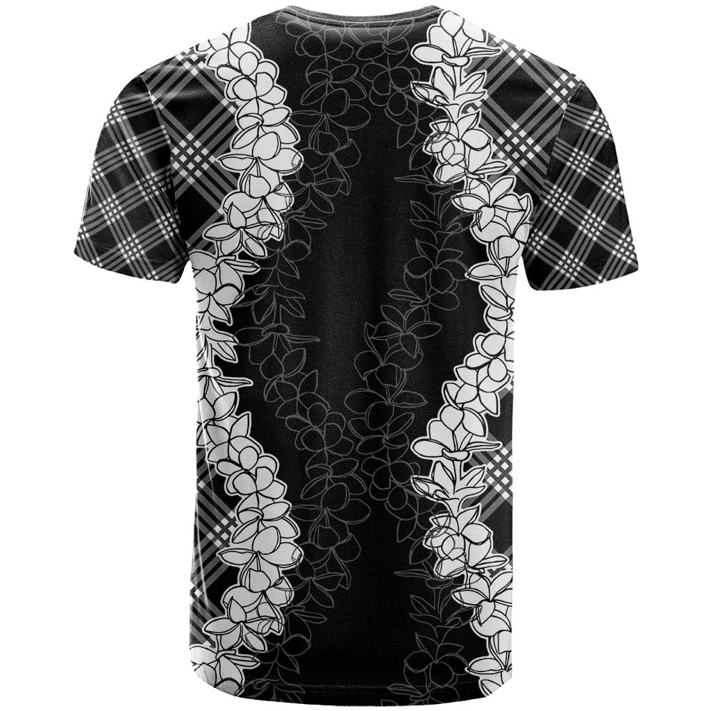 Hawaii Aloha Plumeria Lei Black Palaka T Shirt - Polynesian Pride