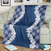 Hawaii Aloha Plumeria Lei Navy Palaka Blanket LT7 - Polynesian Pride