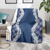 Hawaii Aloha Plumeria Lei Navy Palaka Blanket LT7 - Polynesian Pride
