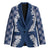 Hawaii Aloha Plumeria Lei Navy Palaka Blazer - Polynesian Pride