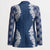Hawaii Aloha Plumeria Lei Navy Palaka Blazer - Polynesian Pride