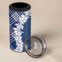 Hawaii Aloha Plumeria Lei Navy Palaka 4 in 1 Can Cooler Tumbler - Polynesian Pride