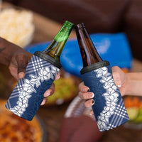 Hawaii Aloha Plumeria Lei Navy Palaka 4 in 1 Can Cooler Tumbler - Polynesian Pride