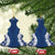 Hawaii Aloha Plumeria Lei Navy Palaka Ceramic Ornament - Polynesian Pride