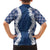 Hawaii Aloha Plumeria Lei Navy Palaka Family Matching Off Shoulder Short Dress and Hawaiian Shirt - Polynesian Pride