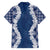 Hawaii Aloha Plumeria Lei Navy Palaka Family Matching Short Sleeve Bodycon Dress and Hawaiian Shirt - Polynesian Pride