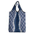 Hawaii Aloha Plumeria Lei Navy Palaka Grocery Bag - Polynesian Pride