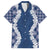 Hawaii Aloha Plumeria Lei Navy Palaka Hawaiian Shirt - Polynesian Pride