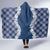 Hawaii Aloha Plumeria Lei Navy Palaka Hooded Blanket - Polynesian Pride