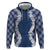 Hawaii Aloha Plumeria Lei Navy Palaka Hoodie - Polynesian Pride