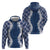 Hawaii Aloha Plumeria Lei Navy Palaka Hoodie - Polynesian Pride