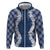 Hawaii Aloha Plumeria Lei Navy Palaka Hoodie - Polynesian Pride