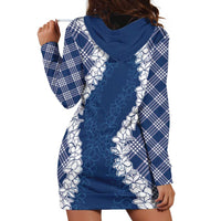 Hawaii Aloha Plumeria Lei Navy Palaka Hoodie Dress - Polynesian Pride