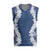Hawaii Aloha Plumeria Lei Navy Palaka Christmas Knitted V-Neck Vest - Polynesian Pride