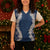 Hawaii Aloha Plumeria Lei Navy Palaka Christmas Knitted V-Neck Vest - Polynesian Pride