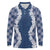 Hawaii Aloha Plumeria Lei Navy Palaka Long Sleeve Polo Shirt - Polynesian Pride