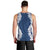 Hawaii Aloha Plumeria Lei Navy Palaka Men Tank Top - Polynesian Pride