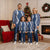 Hawaii Aloha Plumeria Lei Navy Palaka Christmas Pajama Set - Polynesian Pride