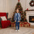 Hawaii Aloha Plumeria Lei Navy Palaka Christmas Pajama Set - Polynesian Pride