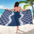 Hawaii Aloha Plumeria Lei Navy Palaka Sarong - Polynesian Pride