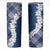 Hawaii Aloha Plumeria Lei Navy Palaka Skinny Tumbler - Polynesian Pride