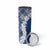 Hawaii Aloha Plumeria Lei Navy Palaka Skinny Tumbler - Polynesian Pride